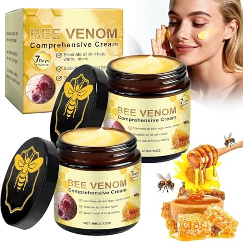 Image of 𝐁𝐞𝐞 𝐕𝐞𝐧𝐨𝐦 𝐂𝐫𝐞𝐚𝐦, 2PCS Bee Venom Skin Treatment Bee Venom Comprehensive Cream for Saggy Skin, Natural Moisturizer for All Skin Types, Relieving, Smoothing and Hydrating Skin(2PCS*60G)