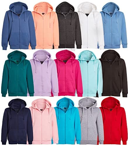 Image of imporio 11® Women Ladies Plain Oversized Hoodie Top With Zip Hoodies Sweatshirt Top Jumper Fleece Jacket Hoodies UK 8-20 (S UK 8-10, Navy)