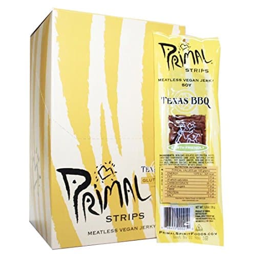 Image of Primal Vegan Jerky | Soy - Texas Barbecue Jerky | 3 x 28g