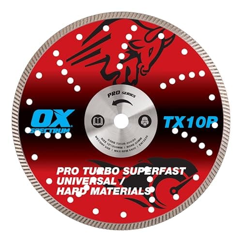 Image of OX Tools TX10R-300/20 OX-TX10R Spectrum Superior Turbo Diamond Blade, 300/20mm, Red