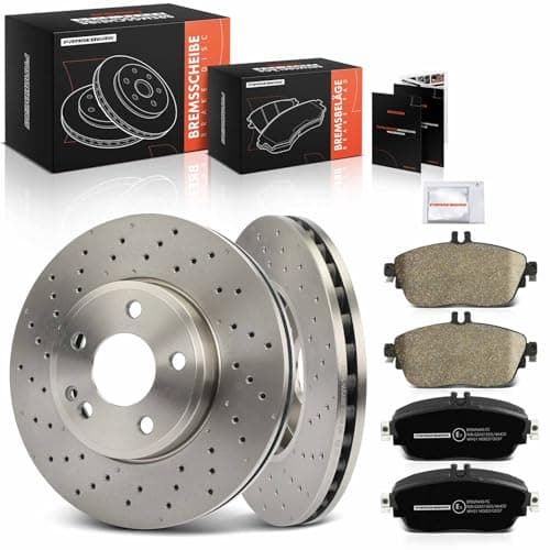 Image of Frankberg Brake Kit incl. 2x Brake Disc + 4x Brake Pad Front Compatible with B-Class W242 W246 GLA-Class X156 A-Class W176 Replace# 0084200620, 0064208520