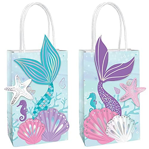 Image of Amscan 162725 DIY Mermaid Treat Bags | Assorted Designs | 8 Pcs