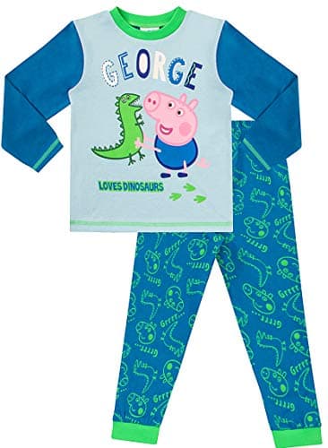 Image of ThePyjamaFactory Long Pyjamas George Dinosaur Pig Boys W16 (3-4 Years) Blue