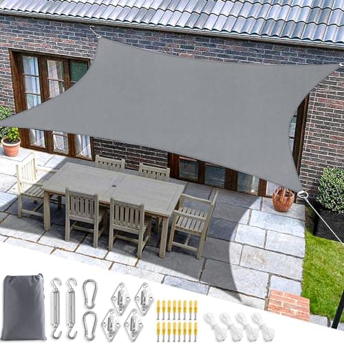 Image of Mokani Sun Shade Sail for Garden, 3x4m Rectangle Sunscreen Awning Canopy, Waterproof Shade Sails with Accessories, 95% UV Block Sail Shades, Sun Shades for Garden Outdoor Patio Party Pergola Balcony