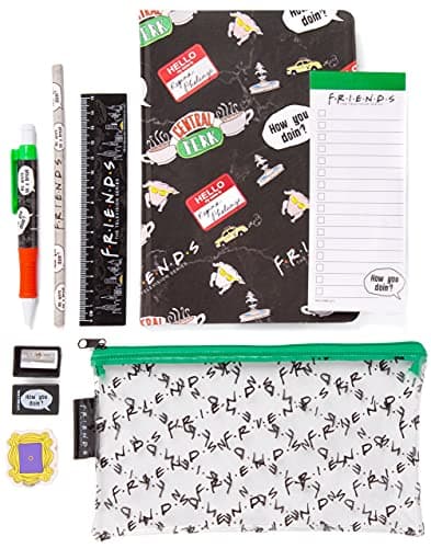 Image of Friends Stationery Set Kids & Adults | A5 Central Perk Book, Ruler, Writing Pen, Pencil, Eraser, Sharpener & F.R.I.E.N.D.S Pencil Case School Supplies Gifts