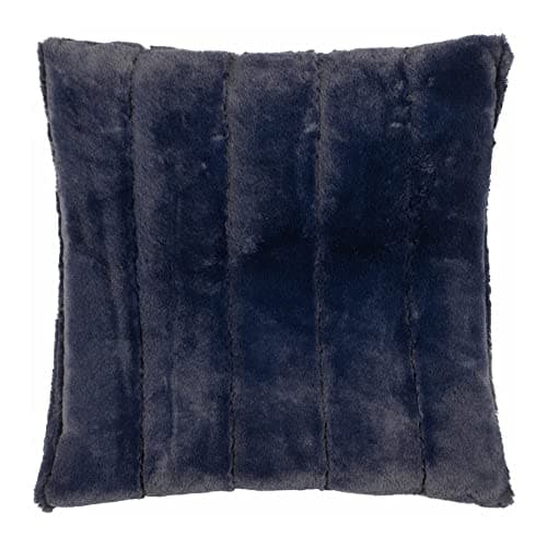 Image of Paoletti Empress Cushion Cover – Soft Faux Fur Velvet Decorative Cushion Case with Concealed Zip for Elegant Home Styling (Navy - 45x45cm)