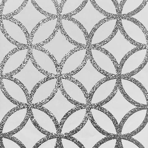 Image of Arthouse Sequin Geo White/Silver Wallpaper Wallpaper 921707
