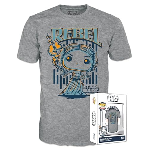 Image of Funko Boxed Tee: Star Wars - Leia - Large - (L) - T-Shirt - Clothes - Gift Idea - Short Sleeve Top for Adults Unisex Men and Women - Official Merchandise Fans Multicolour