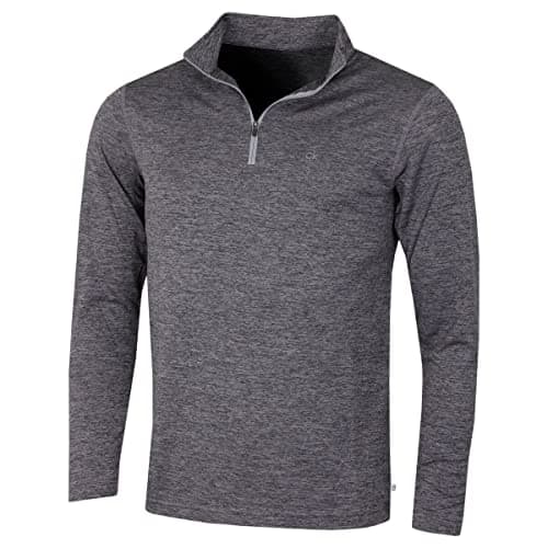 Image of Calvin Klein Mens Harlem 1/4 Zip Pullover - Grey Marl - XXL