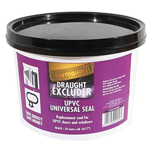 Image of Stormguard Replacement Rubber UPVC window door gasket seal draught proofing excluder (20 Meters, Black)