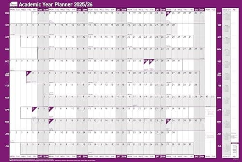 Image of Sasco Mounted Academic Year Wall Planner 2025/26 Board (915 x 610mm) 2410250