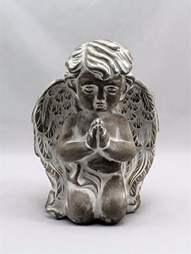 Image of HH Home Hut Dark Angel Cement Fairy Garden Ornament Statue Indoor Outdoor