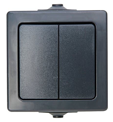 Image of Kopp Nautic 565515009 Series Switch, Surface-Mounted, for Wet Rooms, 250 V (10 A), IP44, Anthracite