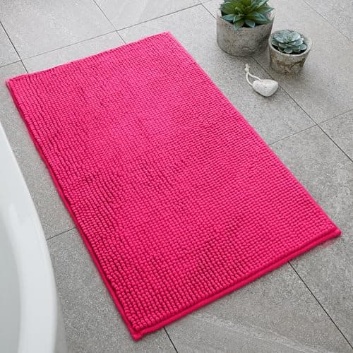 Image of Catherine Lansfield Bobble 50x80cm Bath Mat Hot Pink