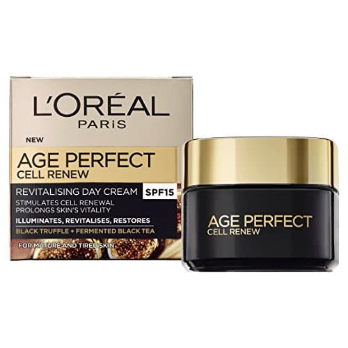 Image of Skin Expert L'Oreal Paris Age Perfect Cell Renew Revitalising Day Cream SPF 15 for Mature Skin 50 ml, (Pack of 1)