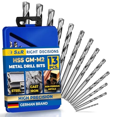 Image of S&R Metal Drill Bit Set 1-6,5mm, 13 Piece, GM DIN 338, Grounded, HSS-Steel,Steel box, Professional Quality
