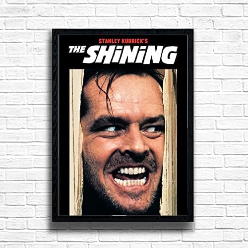 Image of The Shining, 80s Movie Print Vintage Nostalgic Film Poster, A4 and A3 Size Frame Options, Great Home, Pub, Café, Bar Decoration Wall Art Print, House gift for movie lovers (A4 Framed (Black))