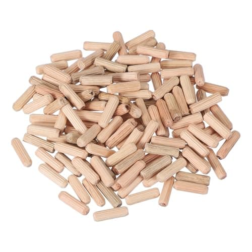 Image of PATIKIL Wooden Dowel Pins 1/4" x 3/4" (6mm x 20mm) Straight Dowel Rods Wood Fluted Dowels Rods for Crafts Furniture DIY Hardwood Count 150