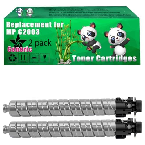 Image of Replacement MP C2003 Toner Cartridges Compatible for Ricoh Aficio MP C 2503 SP C 2503 SP C 2003 ZSP C 2503 Printers (2 Pack Black)