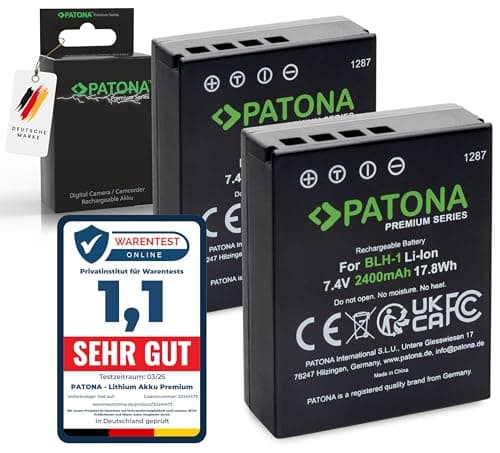 Image of PATONA® Premium Replacement Battery for Olympus BLH-1 (Real 2040mAh) for Olympus OM-D E-M1 Mark II and OM-D E-M1X Pack of 2