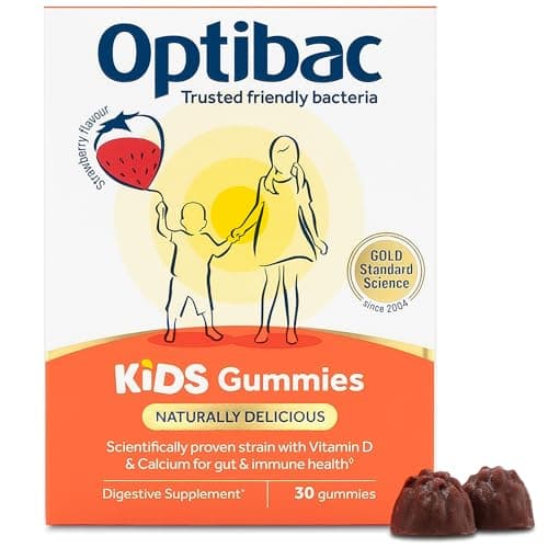 Image of Optibac Probiotics Kids Probiotic Gummies - Vitamin D & Calcium for Immune Support & Gut Health - Most Trusted By Parents - 30 Vegan Gummies