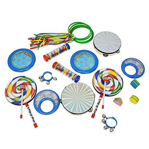 Image of A-Star 21 Piece Sensory Development Percussion Set with Storage Box, Educational Therapy Musical Instruments for Children