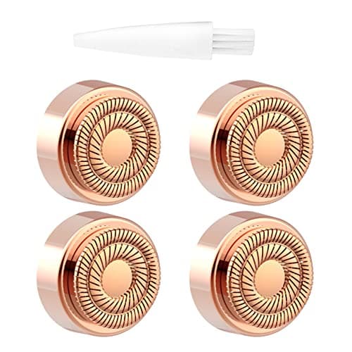 Image of Hair Remover Replacement Heads Only Compatible with Gen 2 Finishing Touch Flawless Facial Hair Removal Tool, Double-Ring Heads Facial Hair Remover Replacement Heads for Women, 4 Count, Rose Gold