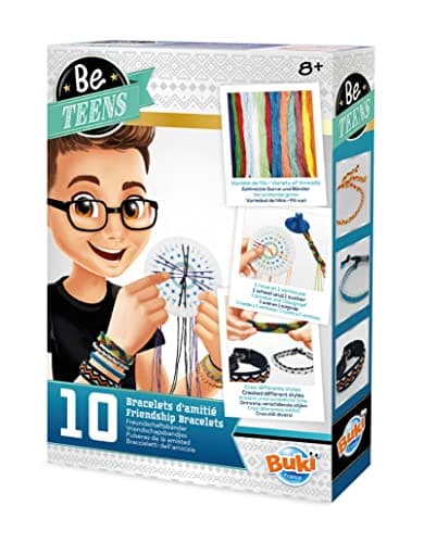 Image of Buki Be Teens Friendship Bracelet Making Kit with 10 Bracelets, Instructions & Accessories – Arts & Crafts Jewellery Set with Foam Disc, Threads, Beads & Pendants for Boys & Girls 8+