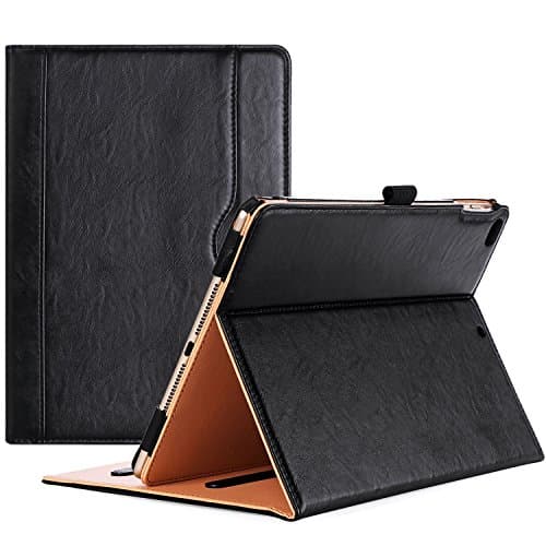 Image of ProCase for iPad 9.7 Inch iPad 6th/5th Generation Case 2018 2017/iPad Air 2/Air 1 Case, Premium Leather Folio Corner Protection Multi-Angle Viewing Stand Cover with Front Pocket Pen Loop -Black