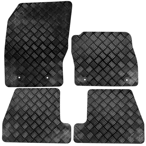 Image of Actiasmat - Custom Fit Black Rubber Car Floor Mats for Ford Focus Mk3 2011-2018 | 4 Piece Set