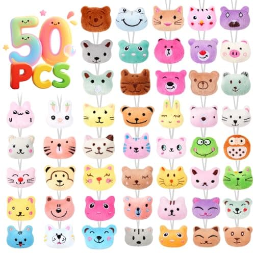 Image of VISATOR 50pcs Mini Stuffed Animals Keychains– Small Plush Toys Bulk for Claw Machine Prizes, Party Favors for Kids, Classroom Rewards, Carnival Gifts, Goodie Bags, Easter & Birthday Gifts