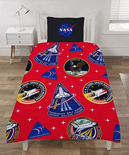 Image of Nasa Mission Patches Single Duvet Cover Set Astronomy Space Reversible Bedding With Pillowcase,SR1-ISA-PCH-12