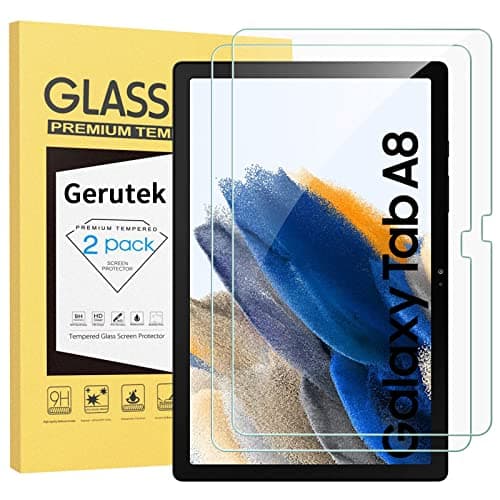 Image of Gerutek [2-Pack Screen Protector for Samsung Galaxy Tab A8 10.5 inch 2021, SM-X200/X205 Tempered Glass Screen Protector, [Ultra Clear] [Anti Scratch] [Easy Install] [9H] for Samsung Tab A8 10.5