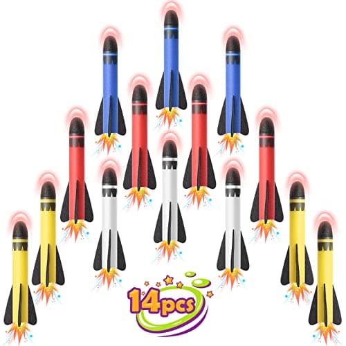 Image of Anginne Stomp Toy Rocket Refills 14 Pack, Toys for 3-12 Year Old Boys Rocket Toys Launcher Kids Girls Boys Toys age 3-11 Outdoor Toy Garden Games Gifts for 3-12 Year Old Boys Girls