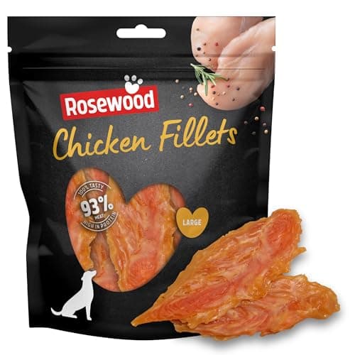 Image of Rosewood Chicken Fillets for Dogs - Made with Real Meat, Rawhide Free Chews, Grain Free, High Protein, Healthy Dog Treats (320g Value Pack)
