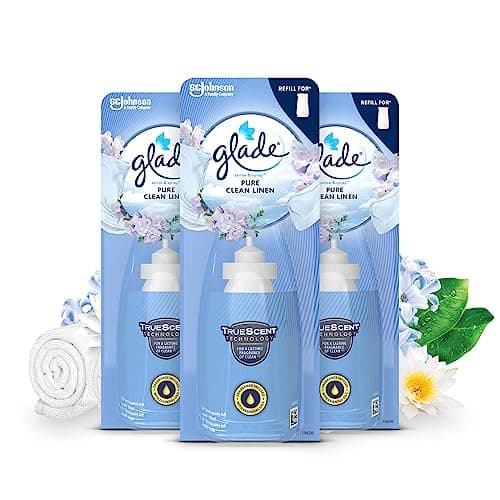 Image of Glade Sense & Spray Air Freshener Refill, Motion Activated Automatic Room Spray and Odour Eliminator for Home, Clean Linen, 3 Refills (3 x 18ml)