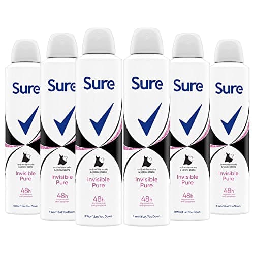 Image of (6 PACK) Sure Women Invisible Black & White 48h Anti-Perspirant Deodorant 6 x 250ml