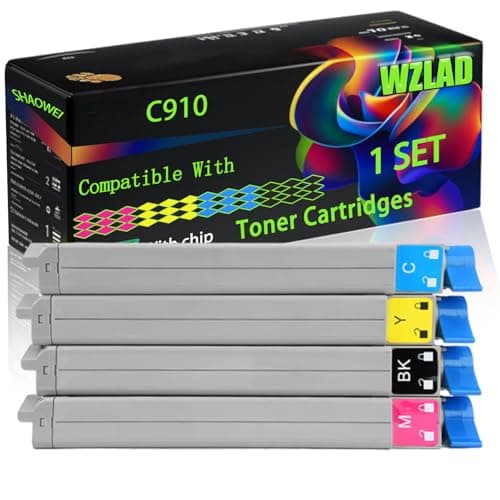 Image of C910 Compatible for Okidata OKI Toner Cartridges with Chip C910D C930 C960 Printers, High Yield Value Pack Black Consumables Multi-Pack Remanufactured Compatible (4-Pack BK/C/M/Y)