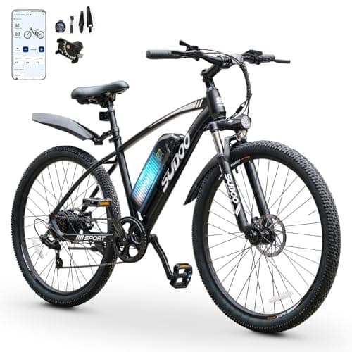 Image of SUDOO Electric Bike for Adults, 27.5 Inch 250W E-Bike with 36V 7.8Ah Removable Battery, 7 Speed with LCD Display, Electric Mountain Bicycle for Men Women with Anti-Theft Lock & Phone Holder