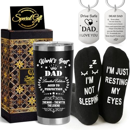 Image of Joybble Dad Gifts, Personalised Gift Sets for Men, Stocking Fillers Gift Ideas for Daddy, 20oz Stainless Steel Travel Tumbler Birthday Gifts for Him, Presents for Valentines Anniversary Fathers Day