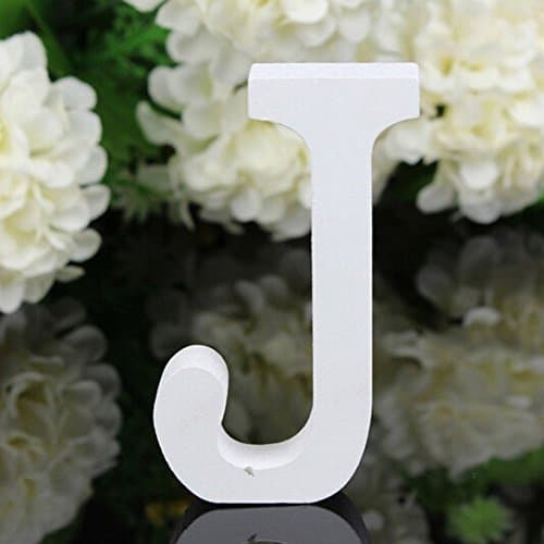 Image of Freeas Decorative Wooden Alphabet Wall Letters, 26-Piece Set, Hight: 8cm/3" (J)