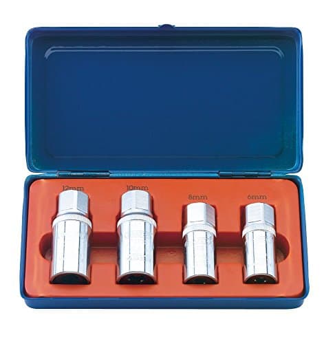 Image of Draper 55641 Stud Extractor Set, 1/2" Square Drive, 4 Pieces , Blue
