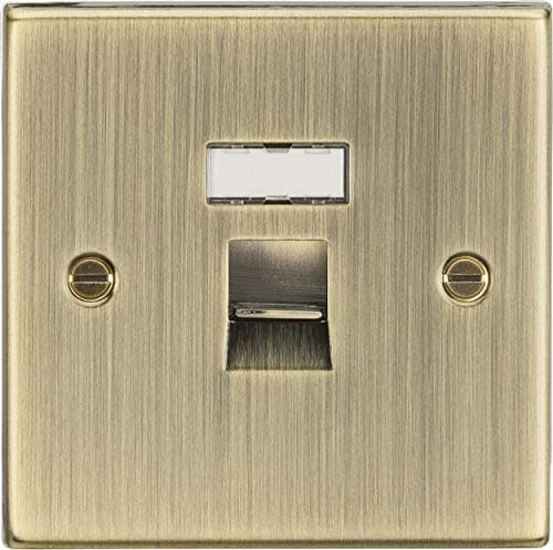 Image of Knightsbridge CS45AB RJ45 Network Outlet - Square Edge Antique Brass