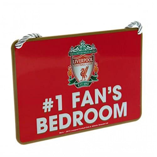 Image of Official Liverpool FC Metal No 1 Fan Bedroom Sign (16 x 11cm)