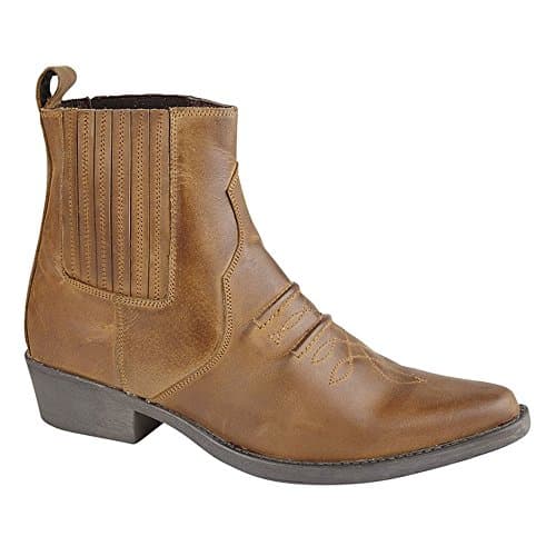 Image of Mens Gringos Gusset Western Cowboy Ankle Boots Brown Distressed Leather size 8