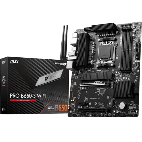 Image of MSI PRO B650-S WIFI Motherboard, ATX - Supports AMD Ryzen 9000/8000 / 7000 Series Processors, AM5 - DDR5 Memory Boost 6000+MHz/OC, 2 x PCIe 4.0 x16, 2 x M.2 Gen4, Wi-Fi 6E