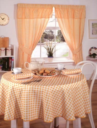 Image of Molly Gingham Check Tablecloth, Lemon, 50 x 70 Inch