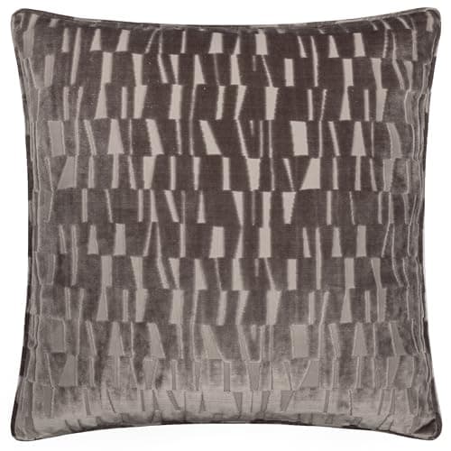 Image of Paoletti Manhattan Cushion Cover – Elegant Geometric Textured Velvet Decorative Case (Mink - 50x50cm)