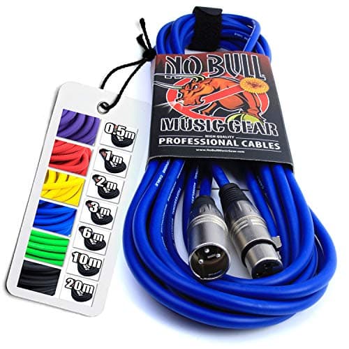 Image of No Bull Nordell Music Gear' Premium XLR Cable (Blue, 6m): Achieve a Clearer Audio Signal with Balanced Male to Female Microphone Lead, plus Cable Tie