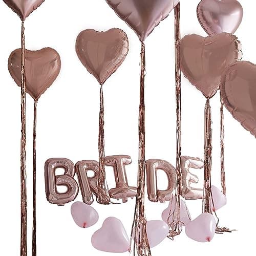 Image of Ginger Ray Hen Do Party Bride Rose Gold Balloon Decoration Pack - 25 Pack